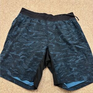 lululemon athletica Blue and Black Athletic Shorts